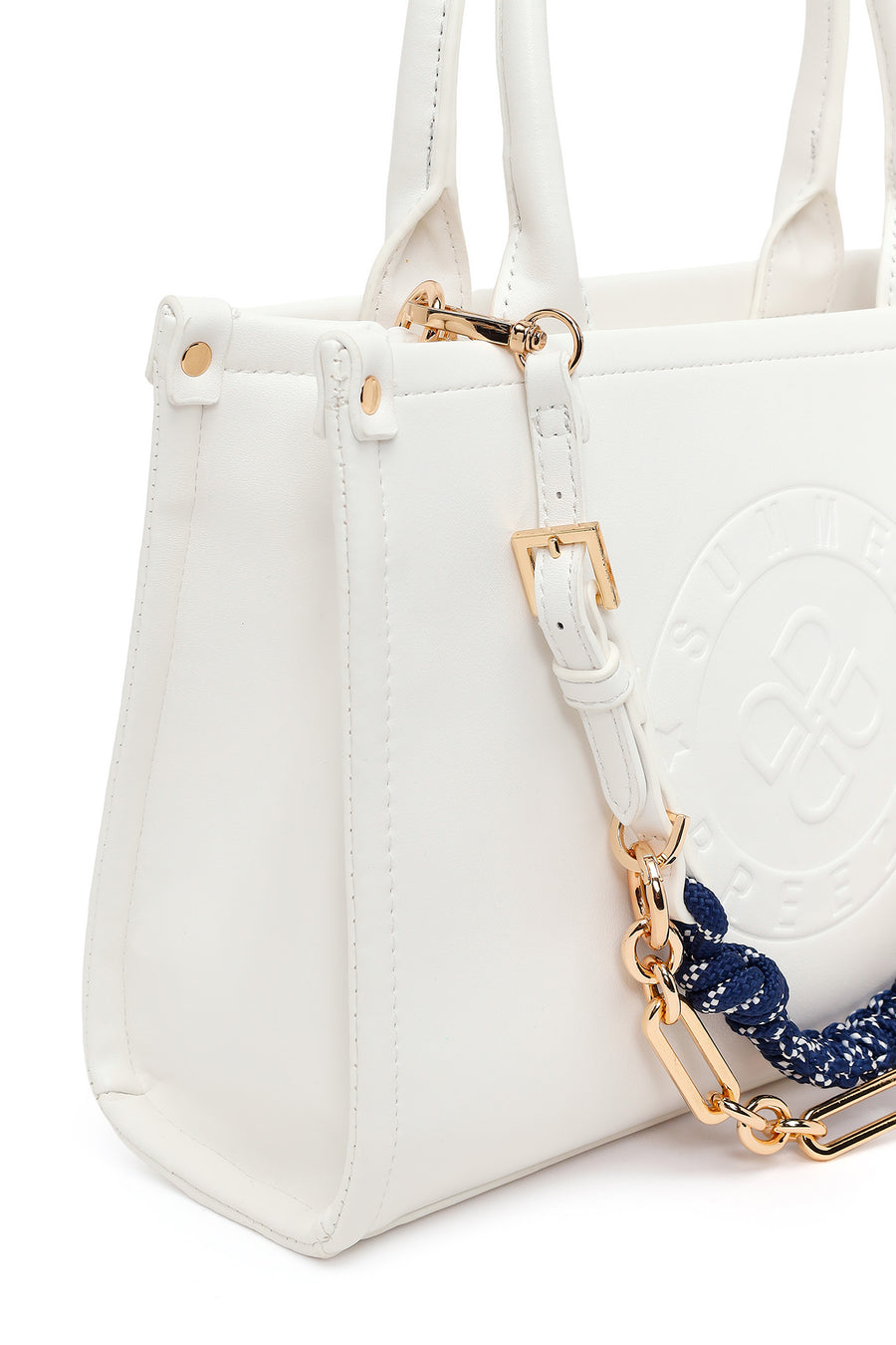 Woman White Printed Long-Strap Shoulder Bag