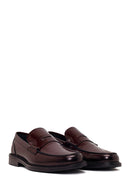 Male Burgundy Leather Classic Loafer | Derimod