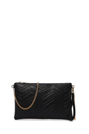 Woman Black Long Chain Strap Quilted Clutch Bag | Derimod