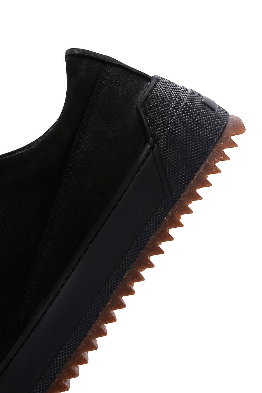 Men's Black Thick Sole Nubuck Leather Casual Sneaker