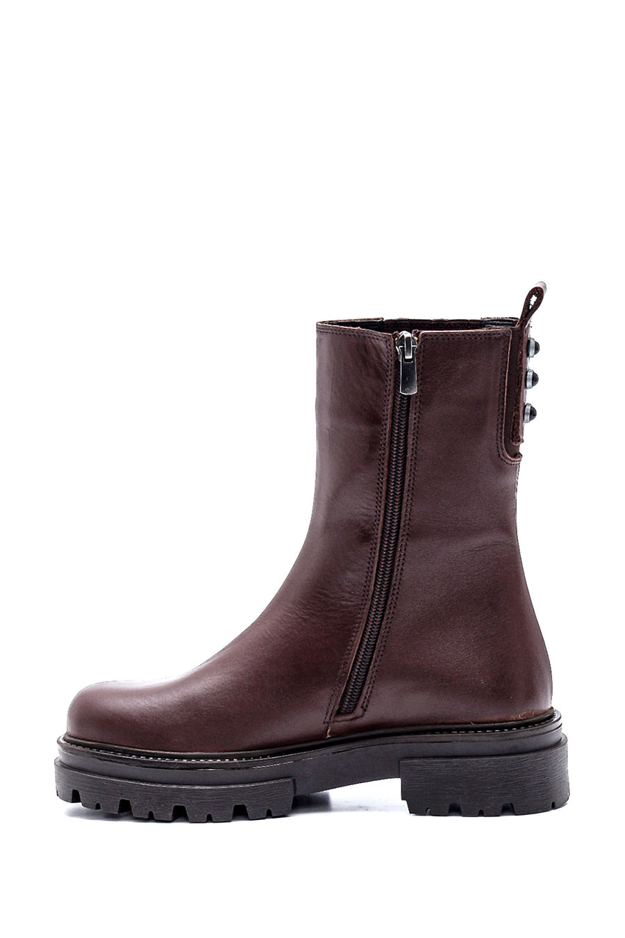 Women's Leather Zippered Long Boots