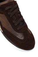 Woman Brown Lace-up Suede Leather Sneaker | Derimod