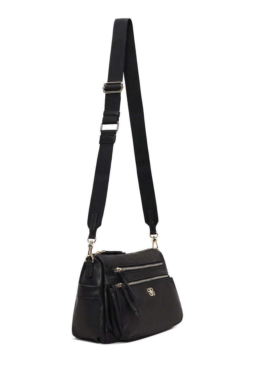 Woman Black Long-Strap Crossbody Bag