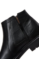 Men's Black Zippered Leather Casual Boots | Derimod