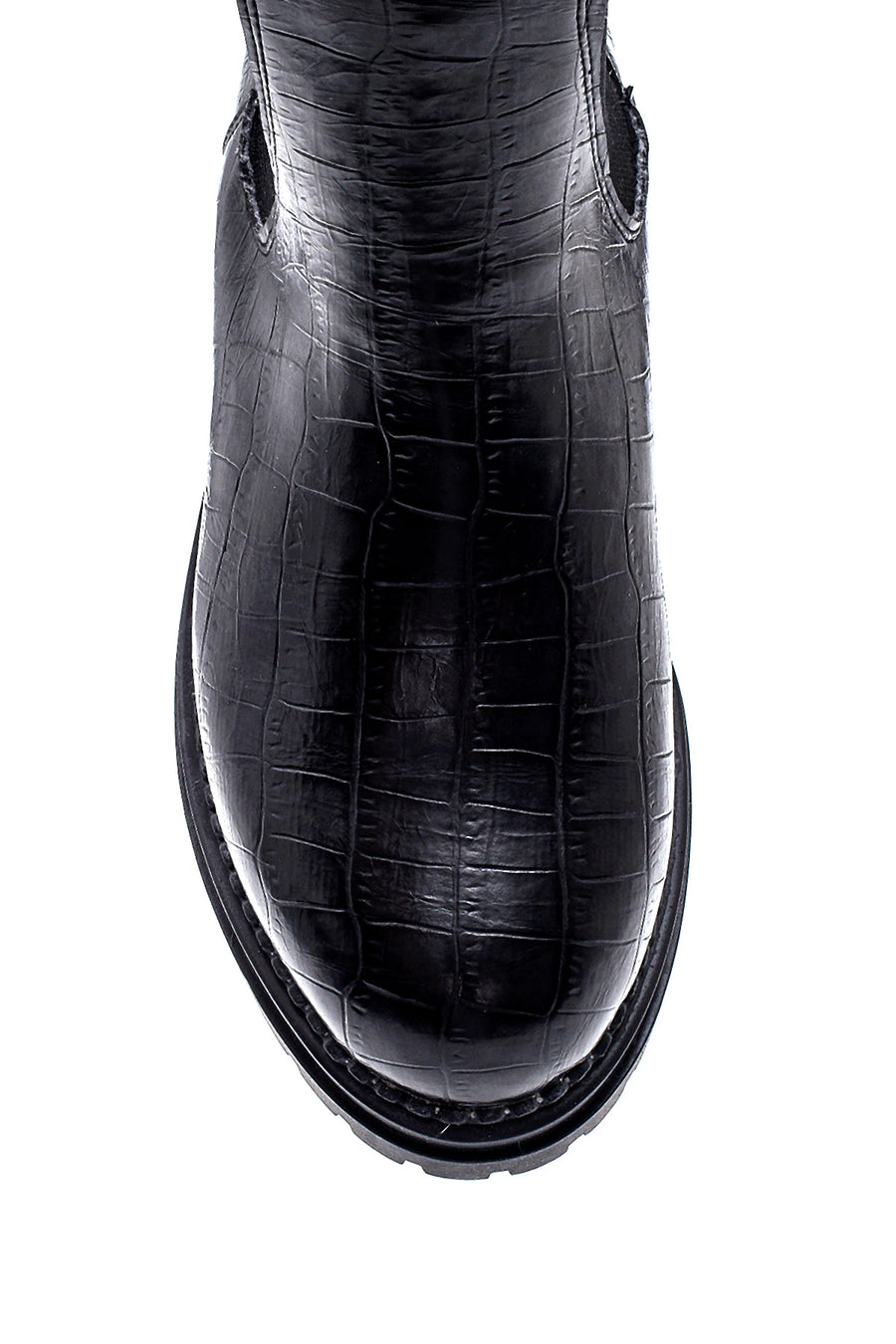 Women's Crocodile Patterned Chelsea Boots