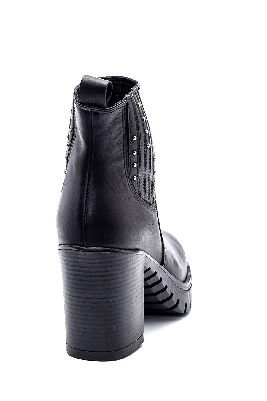 Women's Leather Platform Heeled Boots