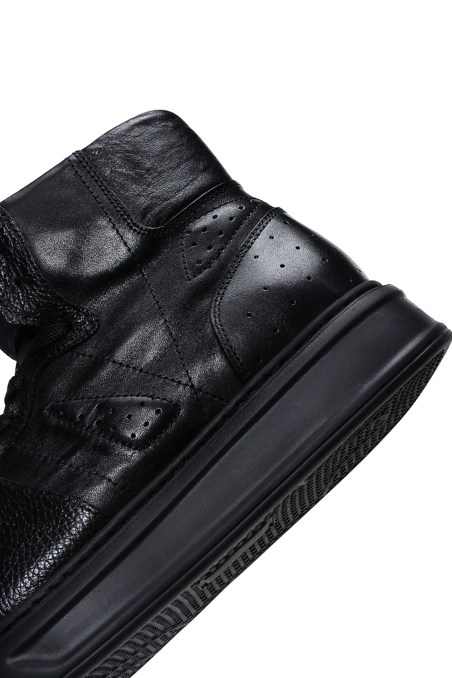 Men's Black Leather High Top Sneaker