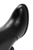 Women's Black Zippered Chunky High Heel Boots | Derimod