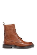 Geox Women's Tan Serilda Laced Leather Boots | Derimod