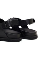 Men's Black Leather Sandals | Derimod