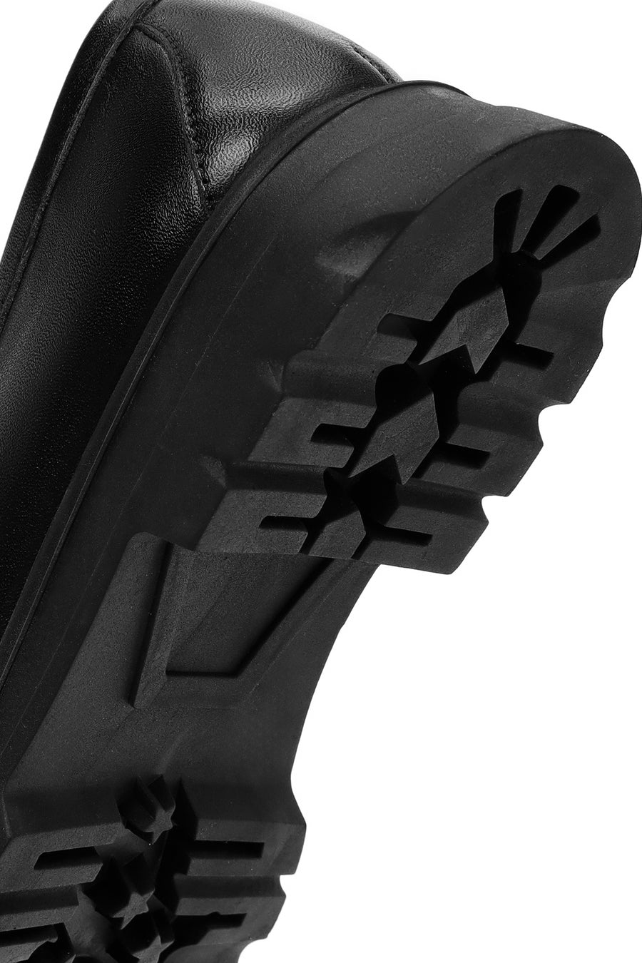 Women's Black Leather Masculine Loafer