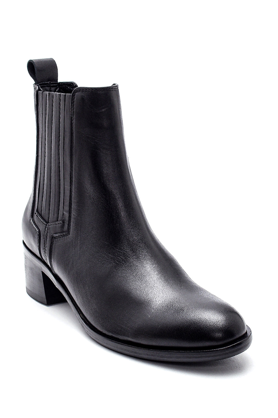 Women's Leather Short Heeled Boots