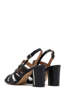 Women's Black Ankle Buckle Thick Heel Sandals | Derimod