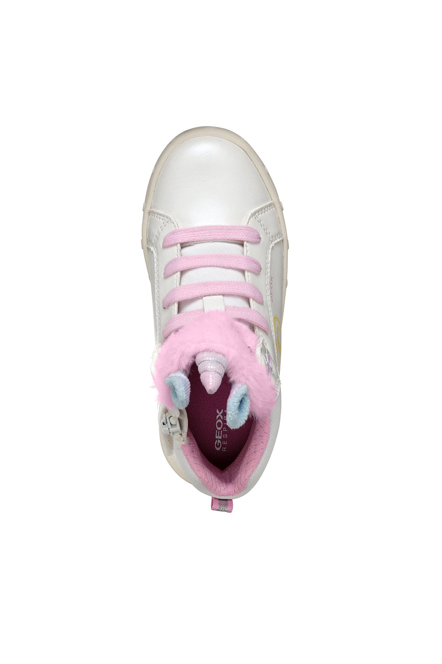 Geox Kız Çocuk Beyaz Skylin Bağcıklı Desenli Bilekli Sneaker