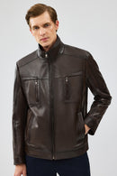 Hugo Men's Mink Leather Jacket | Derimod