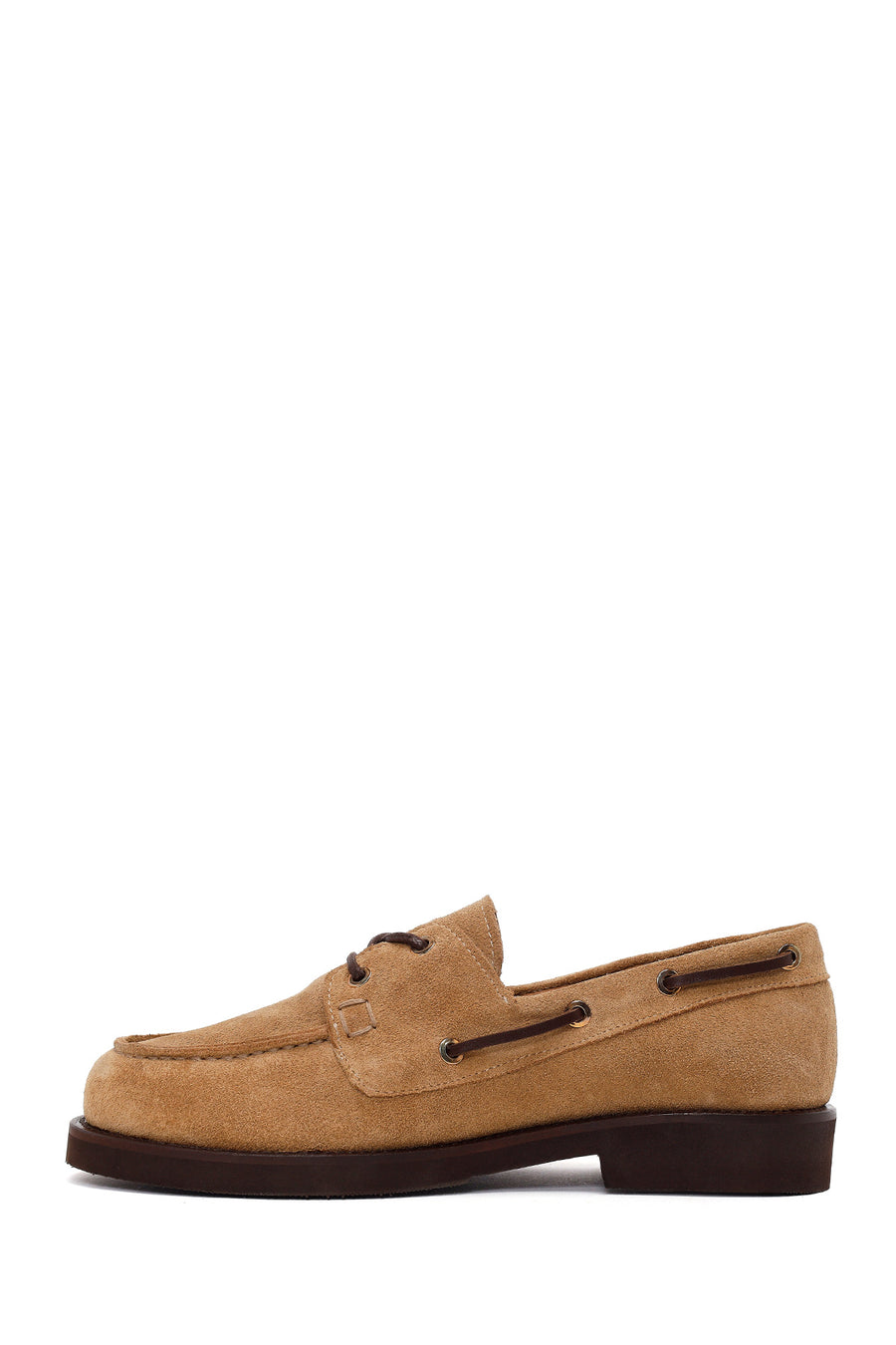 Woman Camel Lace-up Suede Casual Shoes