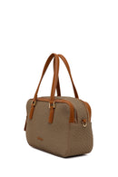Woman Khaki Long-Strap Printed Shoulder Bag | Derimod