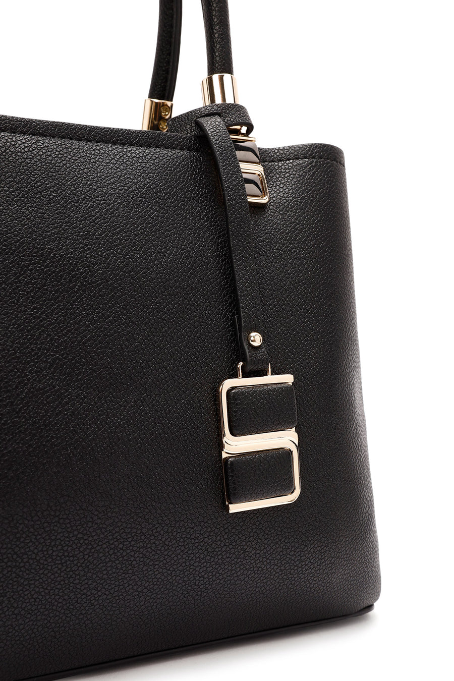 Woman Black Long-Strap Accessory-Detail Shoulder Bag