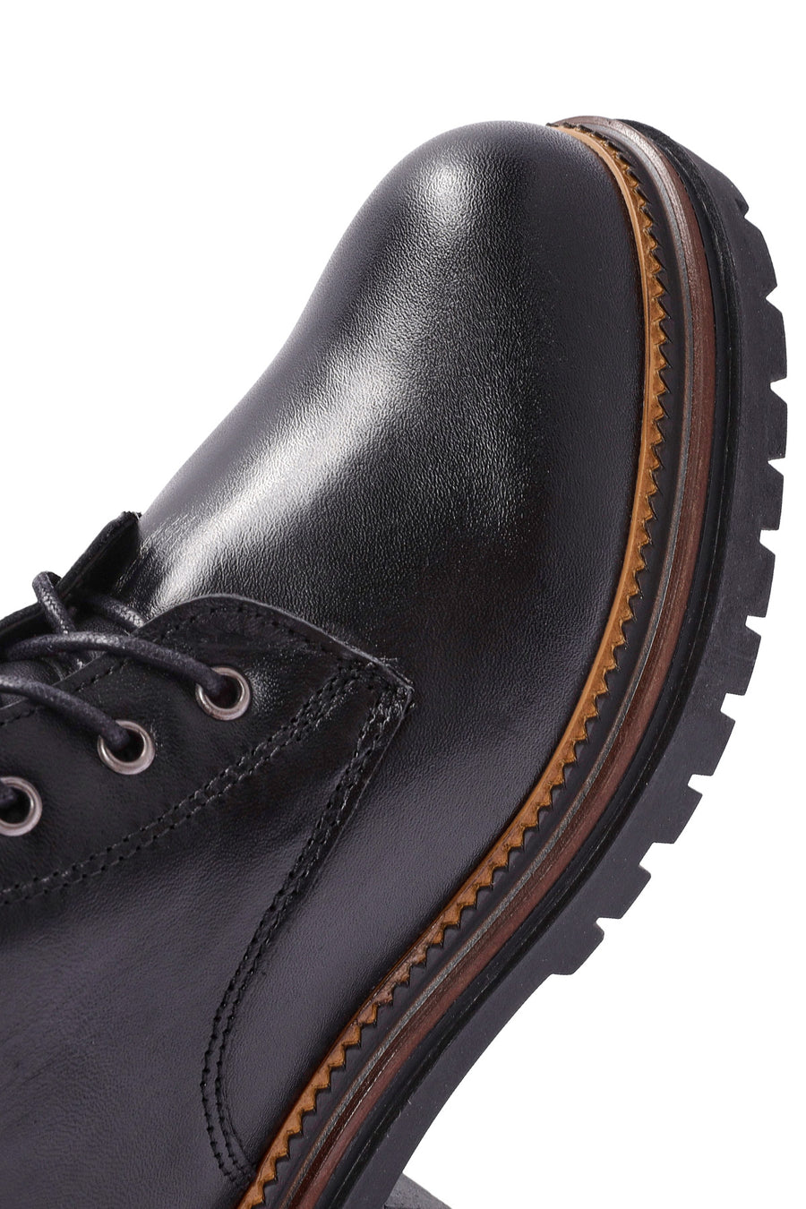 Women's Black Zippered Lace-Up Leather Combat Boots