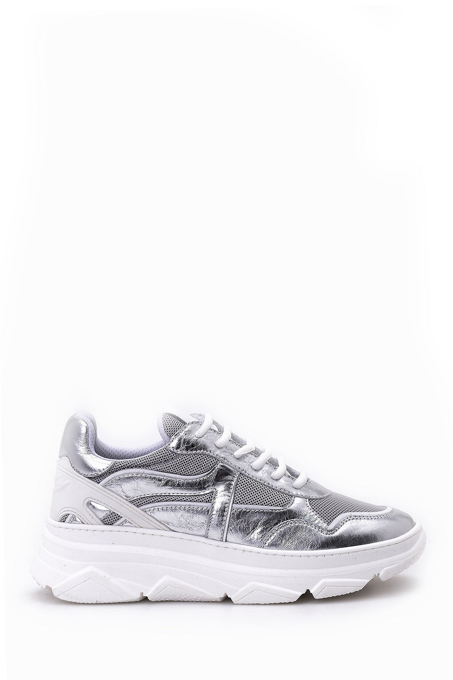 Women's Silver Leather Sneaker 19SFD242514 | Derimod