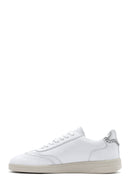 Women's White Lace-Up Leather Sneaker | Derimod