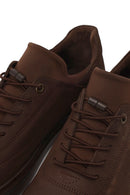 Erkek Kahverengi Bağcıklı Nubuk Deri Casual Sneaker | Derimod