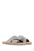 
Men's Grey Suede Leather Espadrille Slippers
 | Derimod