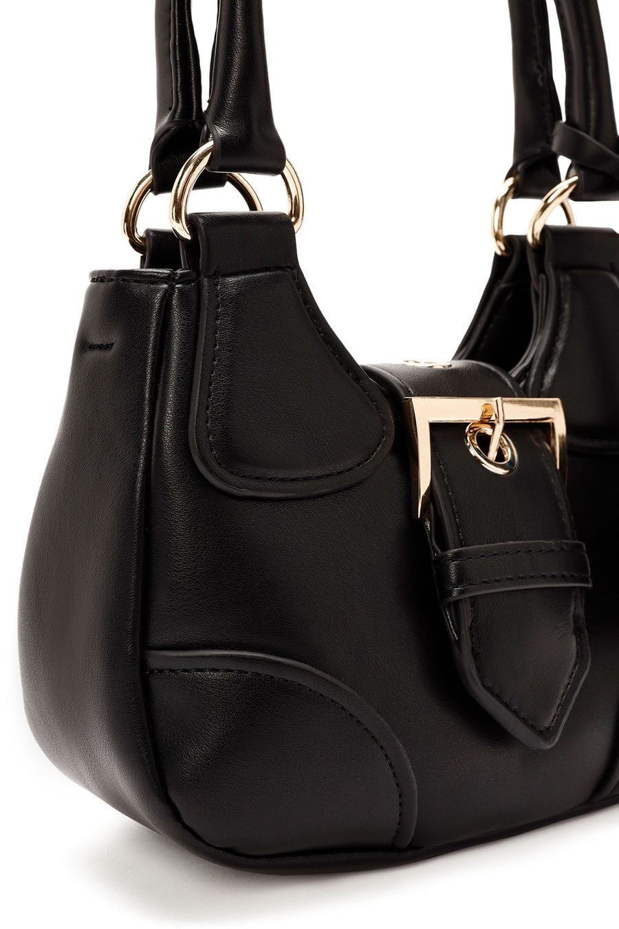 Women's Black Long Strap Mini Shoulder Bag