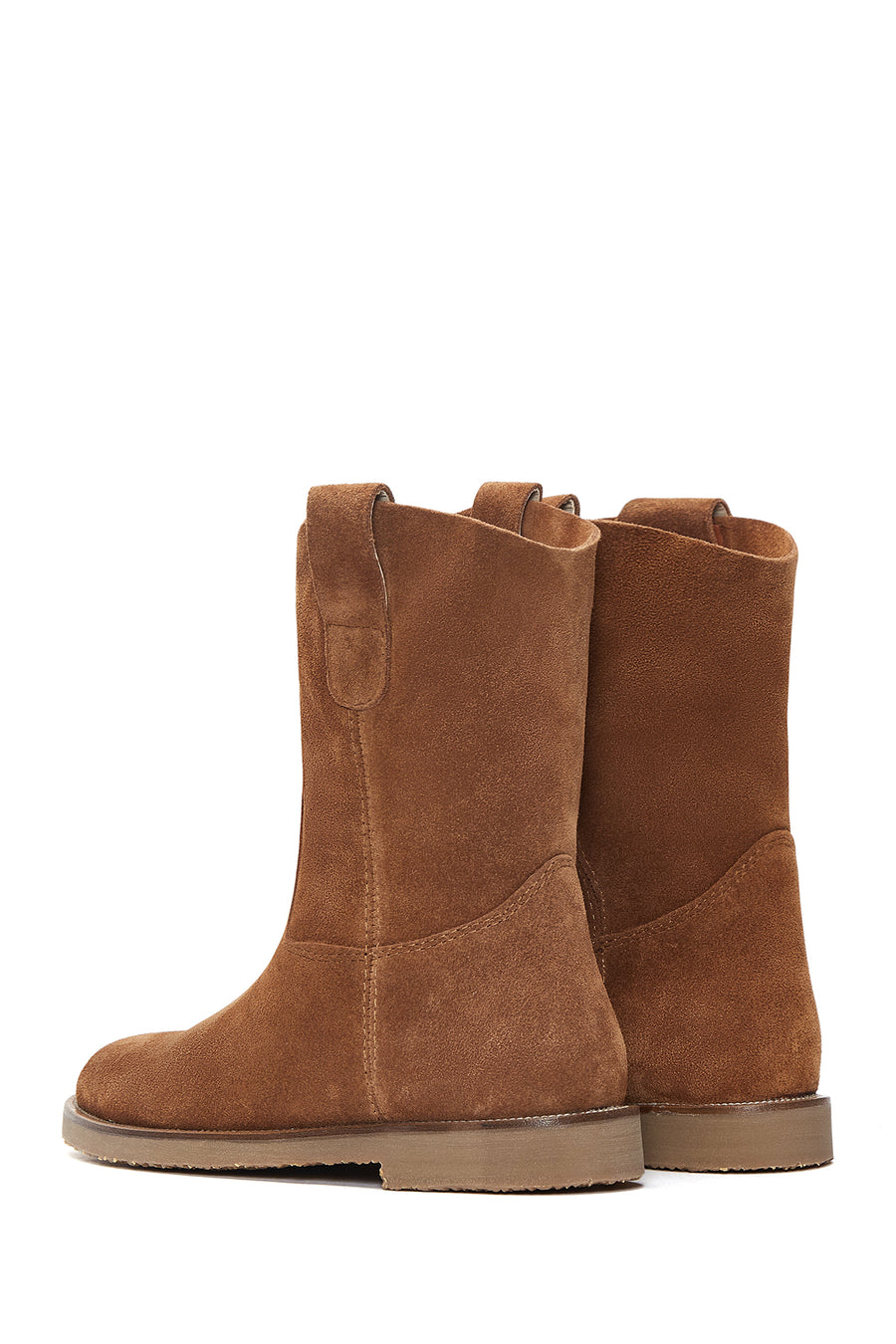 Women's Tan Suede Leather Casual Boots