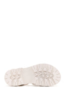Women's Beige Leather Thick Soled Sandals | Derimod
