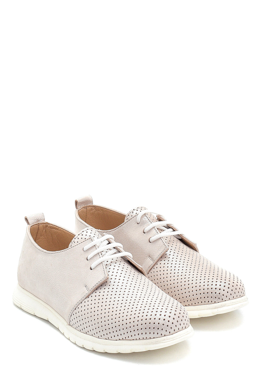 Women's Leather Glitter Detailed Shoes