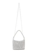Women's Silver Long Chain Strap Stone Mini Evening Handbag | Derimod