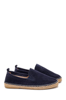 Men's Navy Blue Suede Leather Espadrille | Derimod