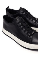 Male Black Lace-Up Leather Sneaker | Derimod