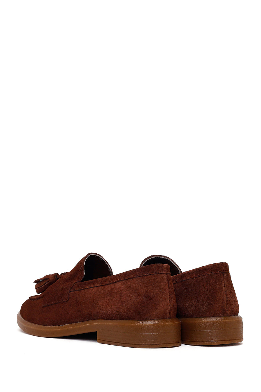 Woman Brown Tasselled Suede Loafer