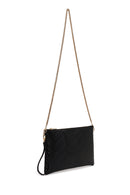Woman Black Long Chain Strap Quilted Clutch Bag | Derimod