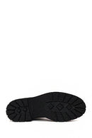 Woman Black Thick-Soled Leather Chelsea Boots | Derimod