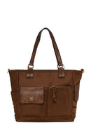 Woman Brown Long-Strap Fabric Shoulder Bag | Derimod