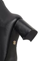 Woman Black Zip Closure Chunky-Heeled Boots | Derimod
