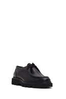 Male Black Lace-Up Thick-Soled Leather Casual Shoes | Derimod