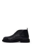 Male Black Lace-up Leather Casual Boots | Derimod