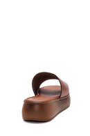Women's Leather Padded Sole Slippers | Derimod