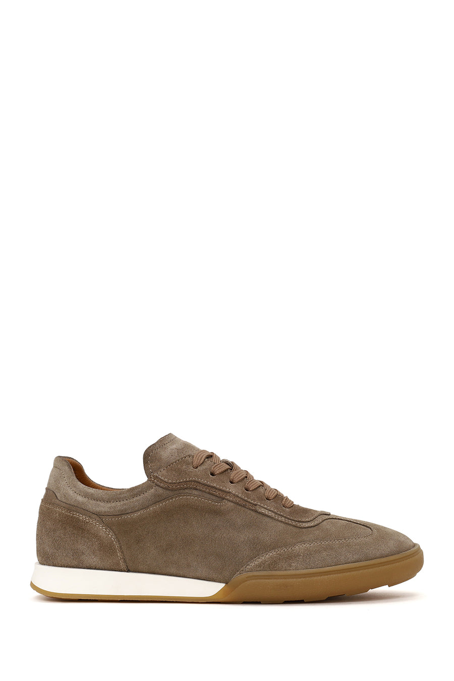 Erkek Bej Bağcıklı Süet Deri Sneaker WM710023DS | Derimod