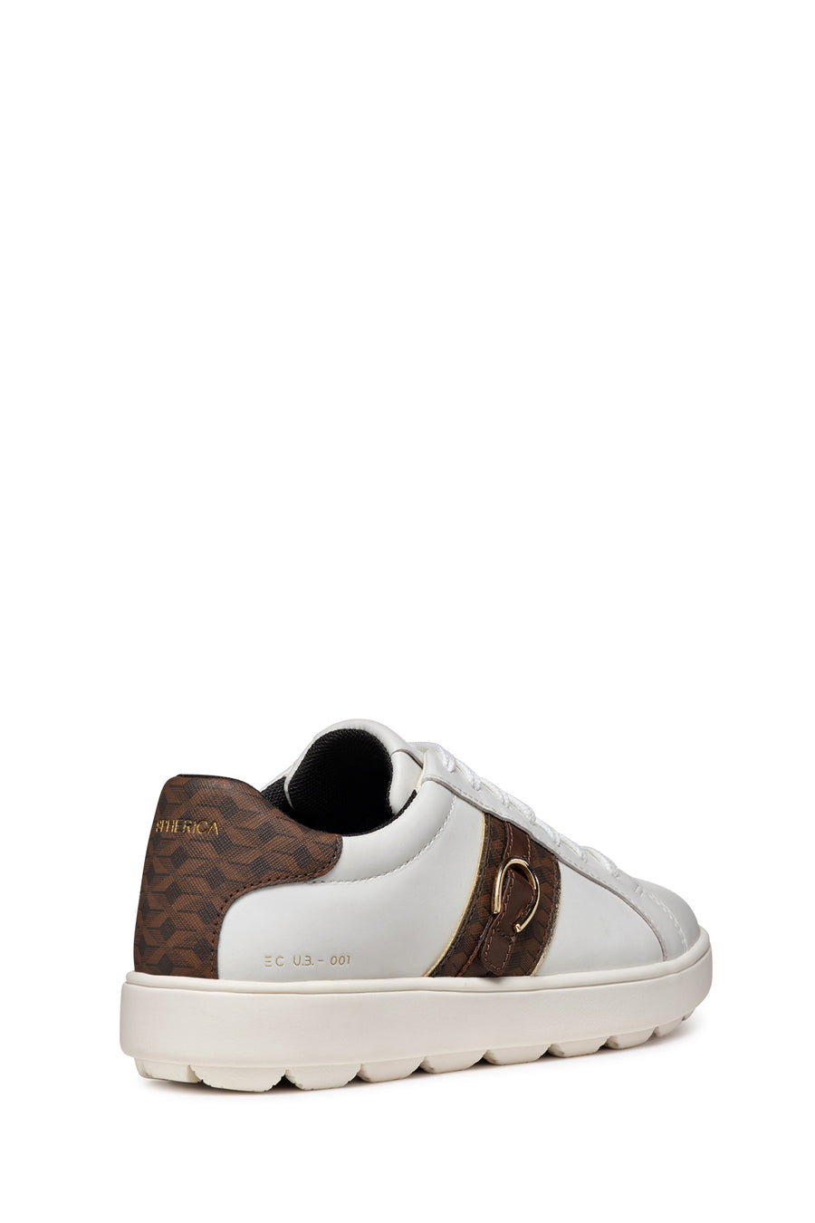 Geox Women's White Spherica Ecub-1 Lace-Up Leather Sneaker