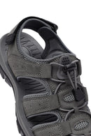 Erkek Gri Deri Outdoor Sandalet | Derimod