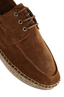 Men's Tan Suede Leather Espadrille | Derimod