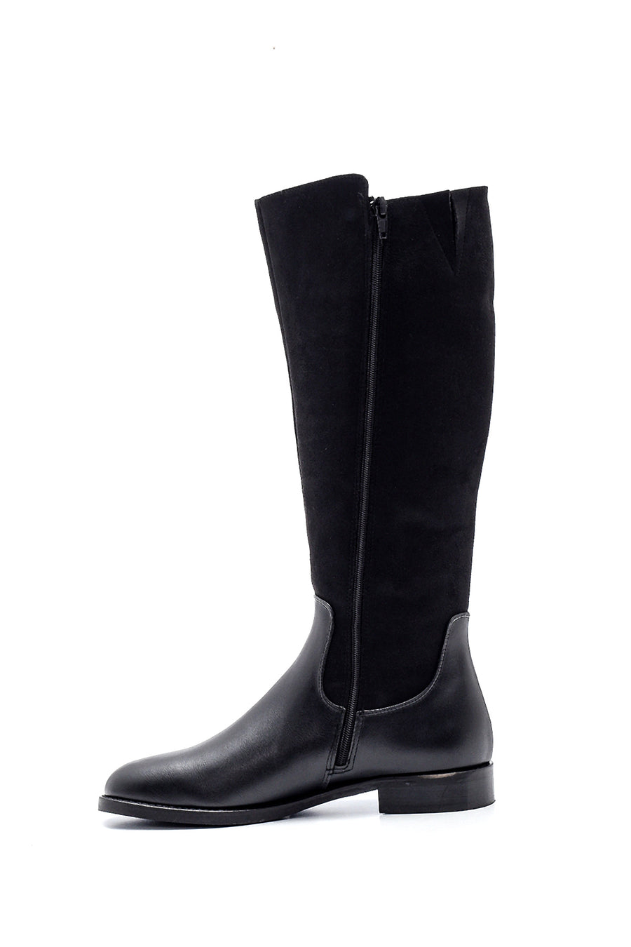 Women's Black Zippered Casual Boots