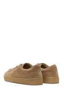 Men's Beige Leather Suede Sneaker | Derimod