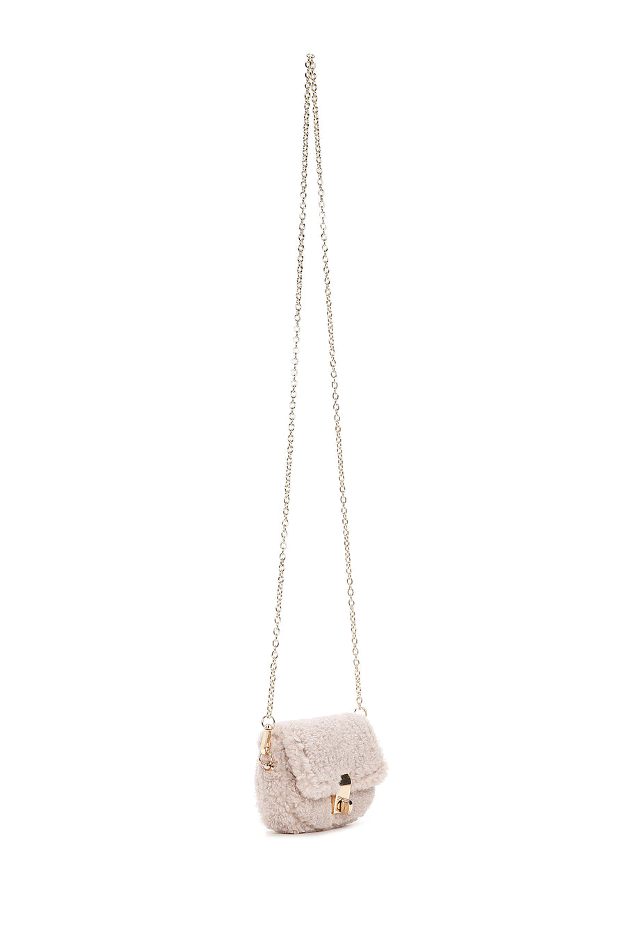 Women's Gray Plush Mini Crossbody Bag