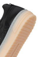 Woman Black Lace-Up Leather Sneaker | Derimod